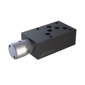 Restrictor valve with reverse free flow sandwich construction AURD_10- Wandfluh